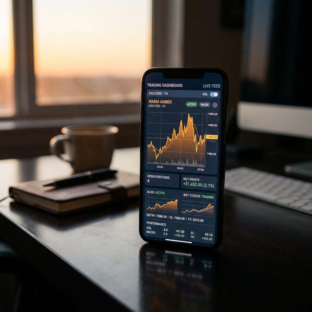 Neon Zinsik AI crypto trading platform mobile terminal